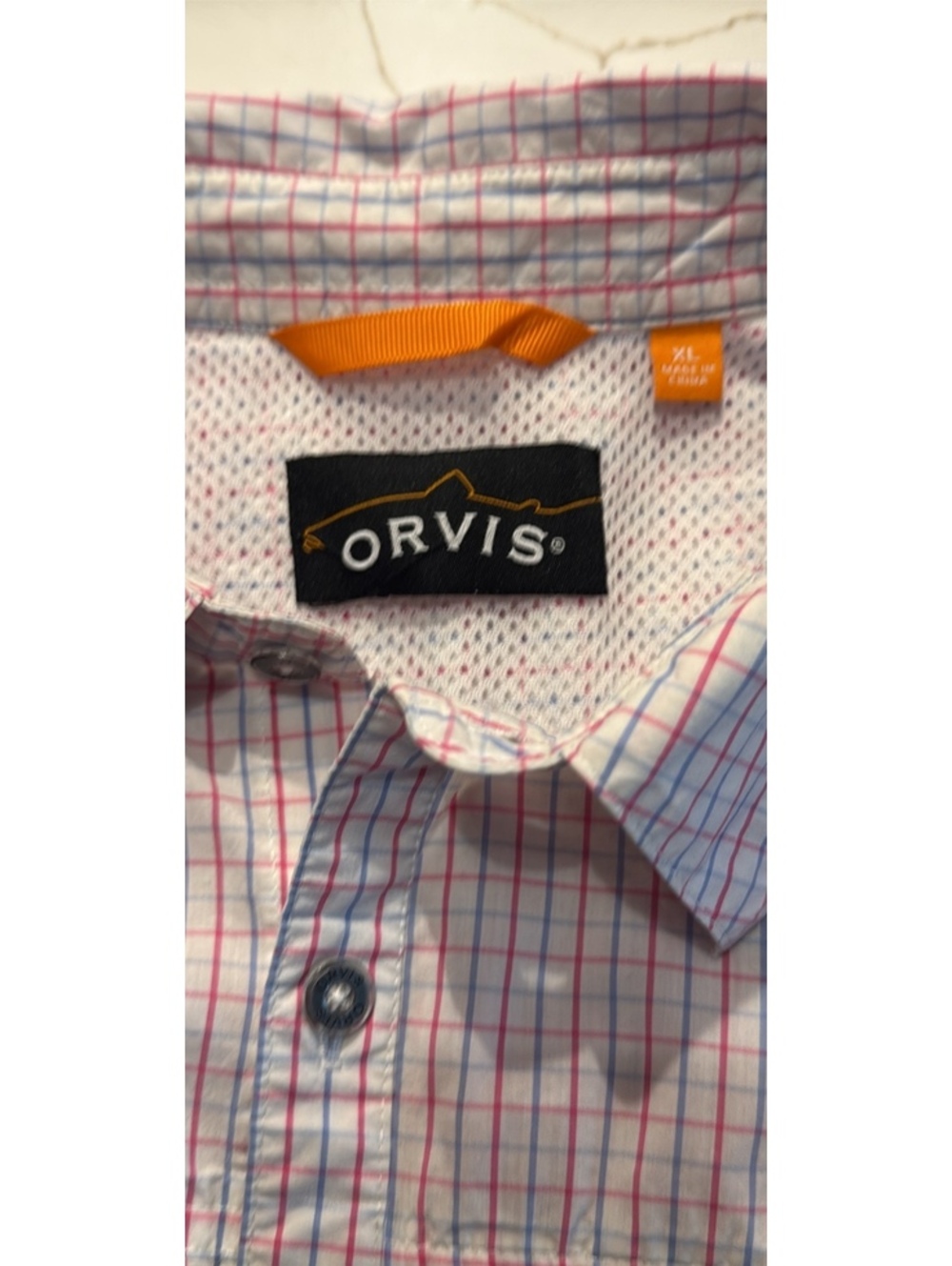 Orvis River Guide Long Sleeve Plaid Shirt Cool Comfort Man Size XL